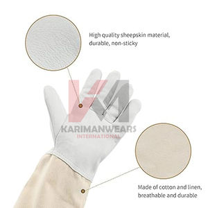 Guantes de Apicultura Resistentes, Extra Largos, a Prueba de Picaduras, de Cuero Protector para Granjas Comerciales e Inspección de Colmenas - Product Image 3