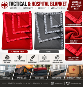 Couvertures tactiques et de survie en laine de qualité supérieure, légères, 100% laine, chaudes, durables, personnalisables, logo, fabricant de qualité export. - Product Image 2
