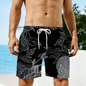 Shorts d'été pour hommes, imprimé dégradé 3D palmiers, style hawaïen, short de bain ample pour hommes - Product Image 2