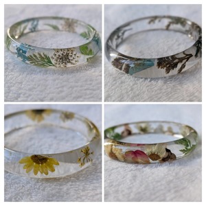 Handmade Floral Bangles with Resin and Dried <b>Flowers</b> Resin Bangles & <b>Bracelets</b> for Women New Collection Angel Style Jewelry - Product Image 3
