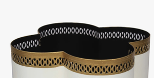 Maceta de metal de hierro de primera calidad con diseño tallado único y acabado de latón pulido mejor para la exhibición del hogar o del vestíbulo - Product Image 3