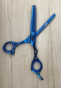 High Quality Black & Blue Private Label <b>Barber</b> Hair Cutting Scissors Professional Hair Cut Hair Scissors <b>Set</b> with case - Product Image 3