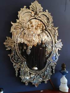 Oval <b>LED</b> <b>Wall</b> <b>Mirror</b> with Ornate Metal Frame Modern Decorative Glass Home Decor - Product Image 1