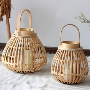 Table decor centerpiece handmade rattan <b>lanterns</b> candle <b>lantern</b> <b>large</b> & small size supplies - Product Image 2