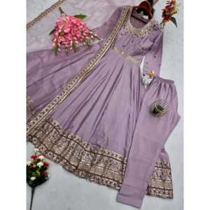 Robes de soirée de créateur Belle robe de soirée avec pantalon et Dupatta - Product Image 6