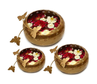 Bol Urli à fleurs au design personnalisé pour la décoration intérieure, durable, pour usage intérieur, bol martelé, bol flottant pour Diya et fleurs