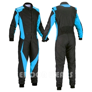 Customizable Two-Layer Black/Blue Edoor Wear Racing <b>Suit</b> Kart Go-Kart One-Piece Design Lining Outdoor Use Wholesale - Product Image 1