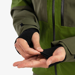 Veste de ski réversible imperméable écologique à capuche pour homme, vêtements d'extérieur sportifs d'hiver, en toile verte et polyester - Product Image 4