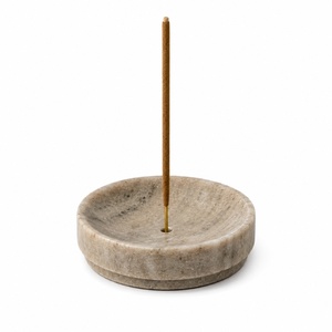Minimal Marble Incense Holder Round Bowl Agarbatti Burner Natural Stone Tabletop Home <b>Decor</b> Accessory bowl shaped customised - Product Image 1