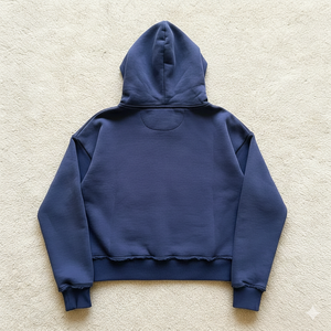 เสื้อฮู้ดดี้โอเวอร์ไซส์ผ้าคอตตอนหนา 430 GSM สไตล์วินเทจ แต่งลายปักและลายพิมพ์เพชร  แบบซิป  ทรงปกติ  สไตล์ Y2K สำหรับฤดูใบไม้ผลิ - Product Image 2