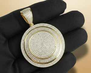 Colgante de medallón de diamante VVS con engaste pavé, dijes de diamante, colgante chapado en oro sobre plata 925, colgante de hip hop para hombre - Product Image 3