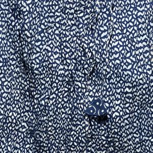 Jupe d'été élégante et décontractée pour femme en coton 100% bleu foncé, avec empiècements, en tissu imprimé floral fait main, confortable, naturel et respirant - Product Image 3