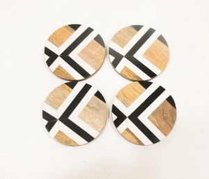 Juego de Posavasos de Resina y Madera de Lujo Hechos a Mano de la Mejor Calidad, 5 Piezas con Soporte, Color Personalizado, Forma Redonda, Duraderos, 10 mm de Grosor, Ecológicos, para Fiestas - Product Image 3