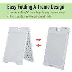 Insegna a sandwich 22x28 a forma di A, resistente alle intemperie, in PVC bianco e metallo, per uso interno ed esterno, cornice impermeabile per poster - Product Image 4