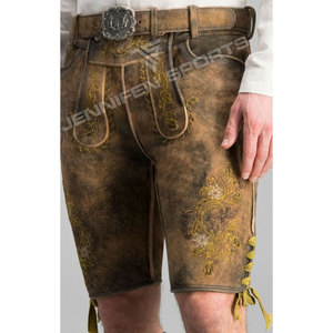 Pantalones Cortos Tradicionales Bávaros de Cuero Genuino para Hombre, Corte Regular, Color Personalizado, Alta Calidad, Estilo Oktober - Product Image 3