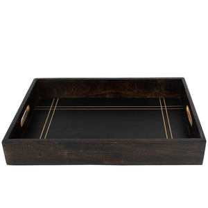 Bandeja de Servir de Madera Maciza Hecha a Mano con Acabado Natural para Hotel, Restaurante, Hogar, Cocina, Decoración de Mesa de Café, Venta al por Mayor - Product Image 4