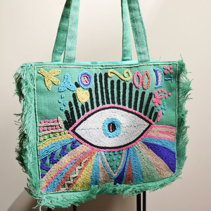 Bolsos Tote con Cuentas de Estilo Único, Bolsos Tote Bordados Hechos a Medida y Ecológicos para Vacaciones y Compras por Whimsy Art Craft - Product Image 6