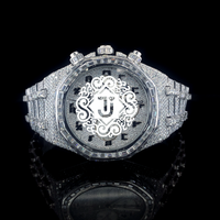 Montre mécanique de luxe en or rose sertie de diamants Moissanite, mouvement ETA, date automatique, 41 mm, idéale pour les soirées - Grande Vente