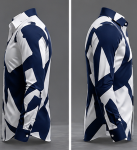เสื้อเชิ้ตแขนสั้นผู้ชายแบบลำลอง ปกคอพับ เสื้อเชิ้ตฤดูร้อน - Product Image 4