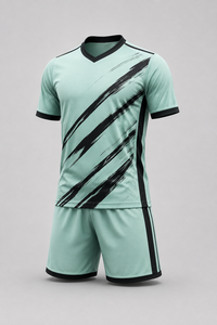 Créez votre propre ensemble d'uniformes de football pour hommes adultes de haute qualité, personnalisé, en polyester 100% respirant, à col en V et manches courtes - Product Image 2