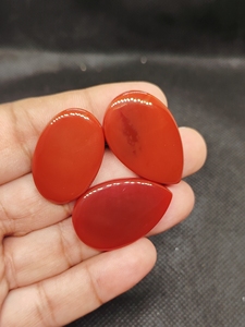 Red Onyx Coffin Shape Gemstone Flat Back Calibrated Teardrop Shape Wholesale cabochon - Product Image 3