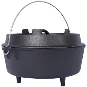 Pre-Seasoned Cast Iron Dutch Oven Skillet with Lid Outdoor Camping Deep Pot for Kitchen Cooking BBQ Baking Campfire - Product Image 1