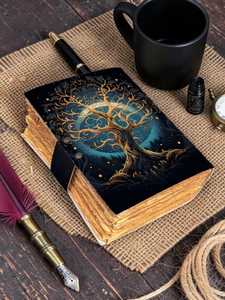สมุดบันทึกปกแข็งลายหนังสือกริมัวร์  แบบเย็บเกลียว  ลายดอกไม้  สไตล์วินเทจ  ทำมือ - Product Image 2
