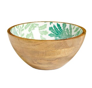decorative wooden serving bowls with inside <b>sunflower</b> design for home use and table <b>top</b> dinnerware salad bowls - Product Image 6