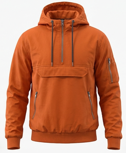 Veste à capuche décontractée pour homme - 100% polyester, anti-plis, séchage rapide, écologique, épaisse, manches régulières élastiques, sublimation - Product Image 1