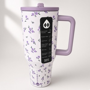 Gobelet isotherme pour voiture de grande capacité (32 oz et 40 oz) avec poignée, couvercle hermétique anti-fuite, tasse isolée sous vide - Product Image 4