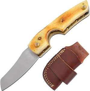 Couteau pliant artisanal en acier Damas avec manche en os et étui en cuir – Couteaux de survie et utilitaires en gros A&M Enterprises - Product Image 4