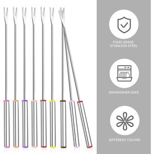 15 bâtonnets de fondue en acier inoxydable de 9,6 pouces avec manche résistant à la chaleur, fourchettes à viande rôtie, chocolat et desserts, outils à dessert de 9,6 pouces - Product Image 2