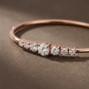 Lab Grown Diamond Bracelet Round Diamond Bracelet White <b>Gold</b> Minimalist bracelet Anniversary Gift for Women IGI - Product Image 4