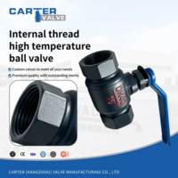 Válvula de bola roscada de alta temperatura de acero inoxidable CF8M, con conexión NPT/BSP hembra, paso completo, asiento blando, para aceite térmico y químicos, ANSI