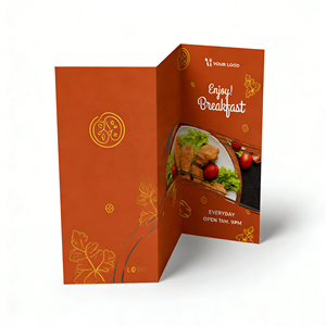 Impression de menus de plats à emporter pour restaurants, brochure pliée personnalisée, dépliant publicitaire, prospectus avec papier offset et carton - Product Image 2