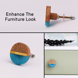 Boutons de commode en bois faits à la main, bleus, ronds, pour armoires, poignées de porte, tirants de tiroir, vente en gros, lot en vrac - Product Image 5