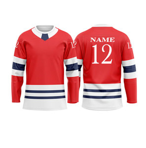 Maillot de hockey sur glace personnalisé jaune, blanc et bleu rayé, col en V, manches longues, polyester anti-humidité, vêtements de sport pour hommes adultes - Product Image 3