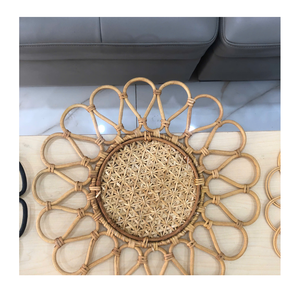 แผ่นรองจานหวายสานทรงกลม แผ่นรองโต๊ะรักษ์โลก ทำจากเส้นใยธรรมชาติ สำหรับตกแต่งงานแต่งงานและงานเลี้ยง - Product Image 1