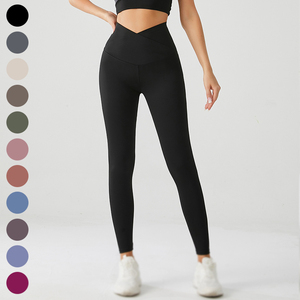 Leggings mi-mollet pour femmes, couleur unie, taille élastique, tricotés, extensibles, en spandex et polyester, style basique toutes saisons - Product Image 2