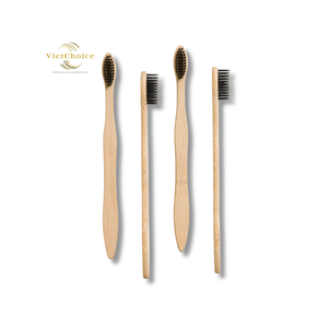Brosse à dents en bambou VietChoice 100% biodégradable, écologique, à poils souples, manche naturel, vente en gros, OEM, ODM, soins bucco-dentaires - Product Image 1