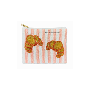 Monedero de Perro de Dibujos Animados Hecho a Mano con Cuentas, Mini Cartera con Cremallera, Mejillas Blancas y Rosas con Ribete Dorado, Monedero Personalizado con Cuentas de Semillas - Product Image 6