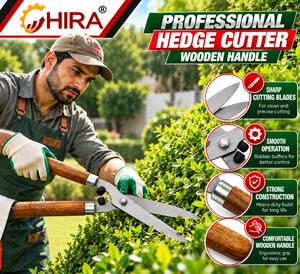 HIRA 15721 Professional Hedge <b>Cutter</b> Wooden Handle Steel Blade <b>Garden</b> Pruning Shears - Product Image 4