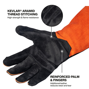 Gants de soudage résistants à la chaleur, gants de sécurité en cuir robustes, gants de travail industriels et pour travaux métalliques, gants de soudage à l'arc - Product Image 3