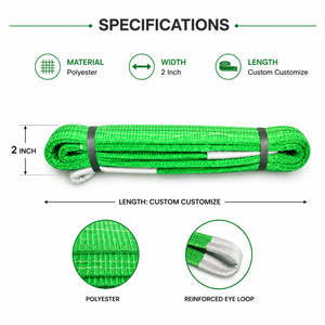 Oferta Especial: Eslinga Plana de Poliéster de 2 Toneladas con Ojos, Longitud Personalizable, Alta Resistencia, Uso Pesado, Provina 8:1, Seguridad - Product Image 5