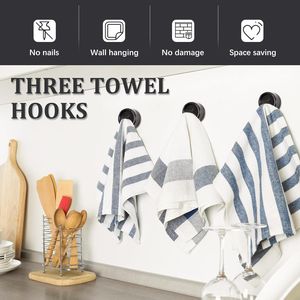Set di 3 Ganci Premium per Asciugamani da Cucina con Finitura Cromata, Facile Installazione a Parete, Porta Asciugamani Adesivo - Product Image 4