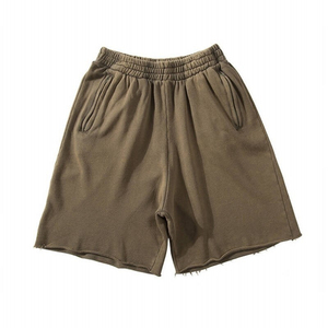 Pantalones Cortos de Hombre Más Vendidos 2026, Color Sólido, Algodón, Estilo Bermuda, Cintura Elástica, Bolsillos Casuales, Transpirables, Tela Tejida de Cintura Media - Product Image 1