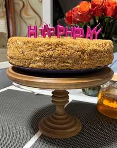 Premium Acacia Wood Cake Pedestal with Carving Style Rustic Bakery Display Tray Wedding Party Centerpiece handwork - Product Image 5