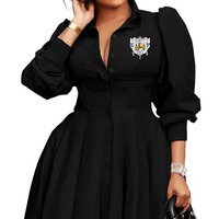 Robe chemise évasée à manches longues Sigma Gamma Rho, robe mini décontractée personnalisée coupe trapèze, robe boutonnée devant style streetwear, OEM ODM