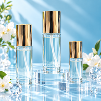 Flacon de parfum en verre haut de gamme, flacon pulvérisateur cosmétique, emballage de parfum vide avec logo personnalisé pour les soins de beauté et les parfums