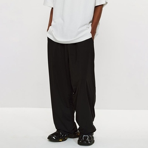 OARH INT INDUSTRY MAS-1581 2026 Mens Wide Leg Canvas Pants Flat Front <b>Elastic</b> <b>Waist</b> Casual Breathable 100% Cotton Winter Fleece - Product Image 1